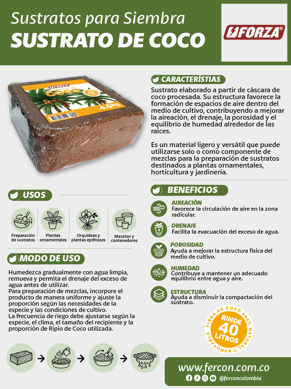 SUSTRATO DE COCO BLOQUE X 4,5KG