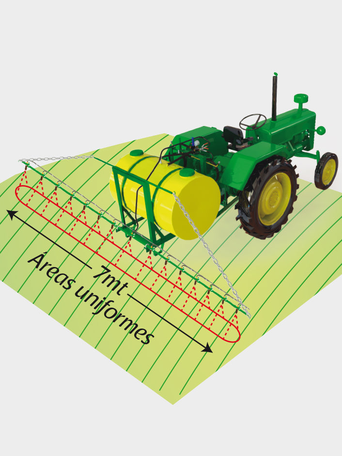 FUMIGADORA TRACTOR TANQUE EN FIBRA DE VIDRIO - 568 LS (150 GAL) AGUILON AGRICOLA X 7 MTS. CONTROLES IMPORTADOS Y 15 BOQS CONO. (SIN BOMBA)