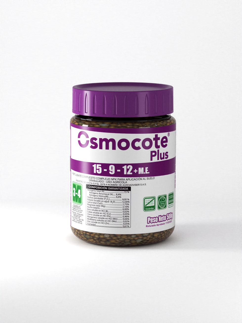 FERTILIZANTE OSMOCOTE 3-4M X 500 G