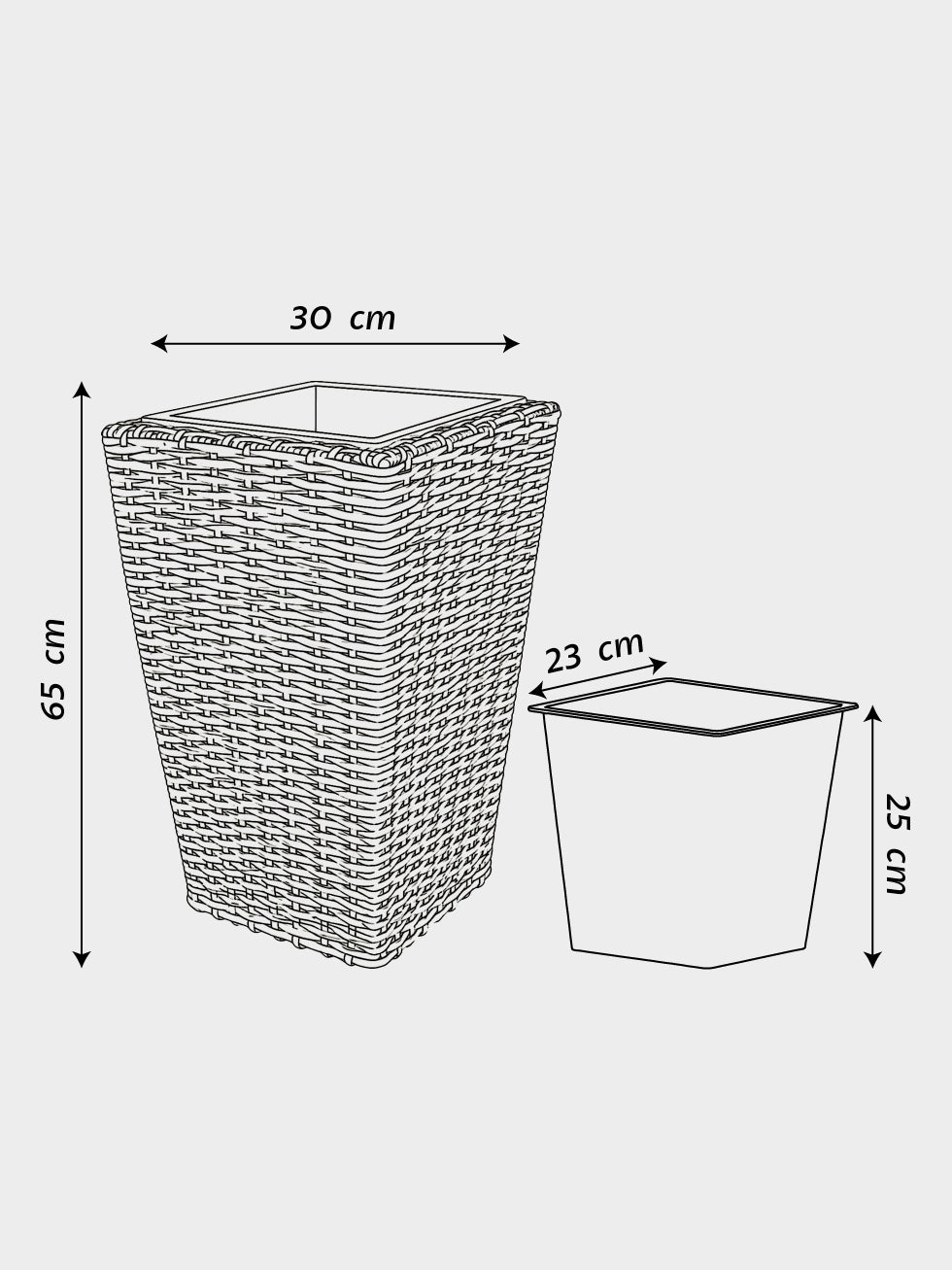 MACETA TEJIDA YOTOCO 65CM CAFE