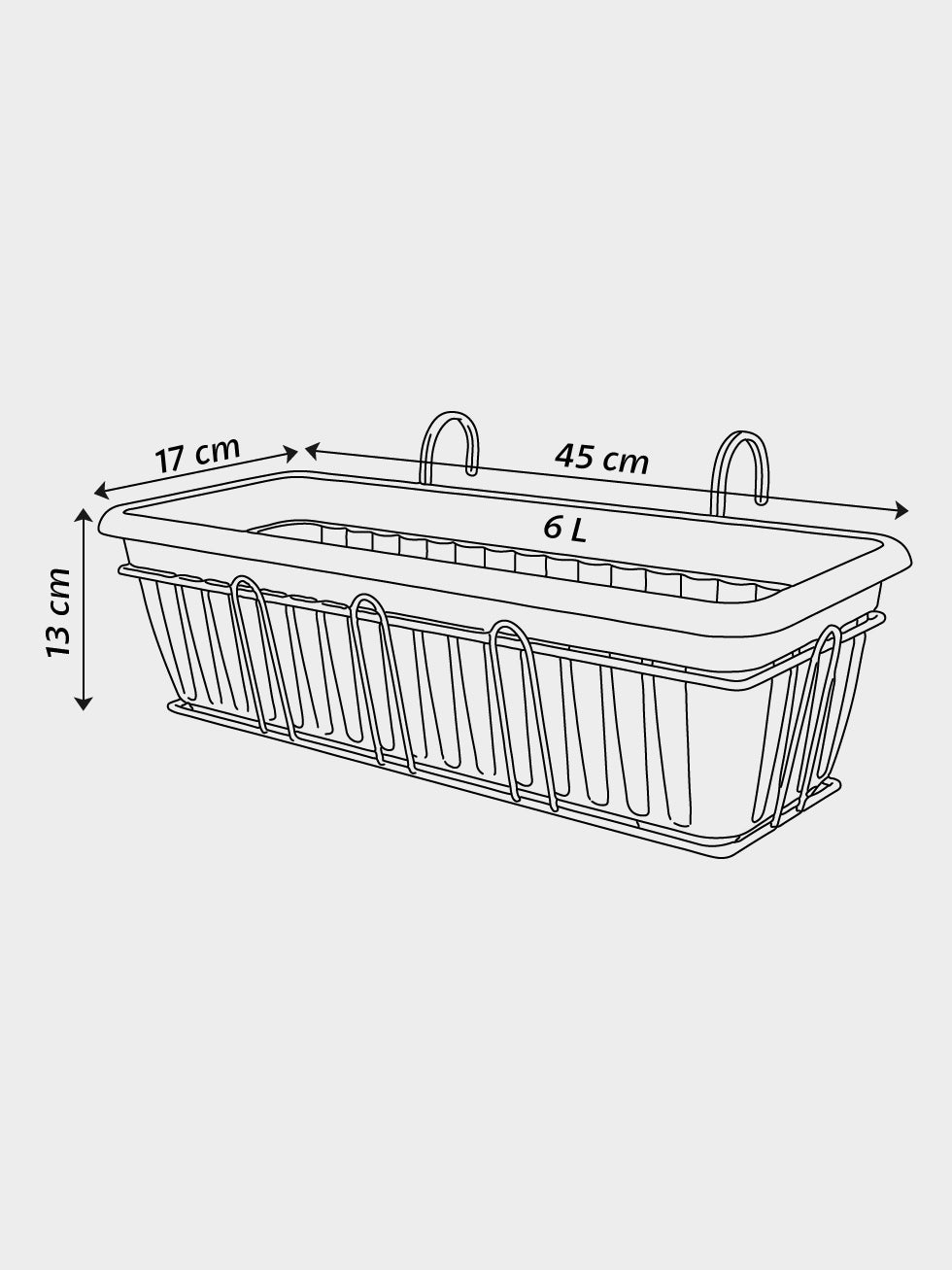 JARDINERA VENEZIA 45 BALCON GRIS