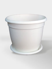 MACETA GENOVA 22 + PLATO 19  BLANCO