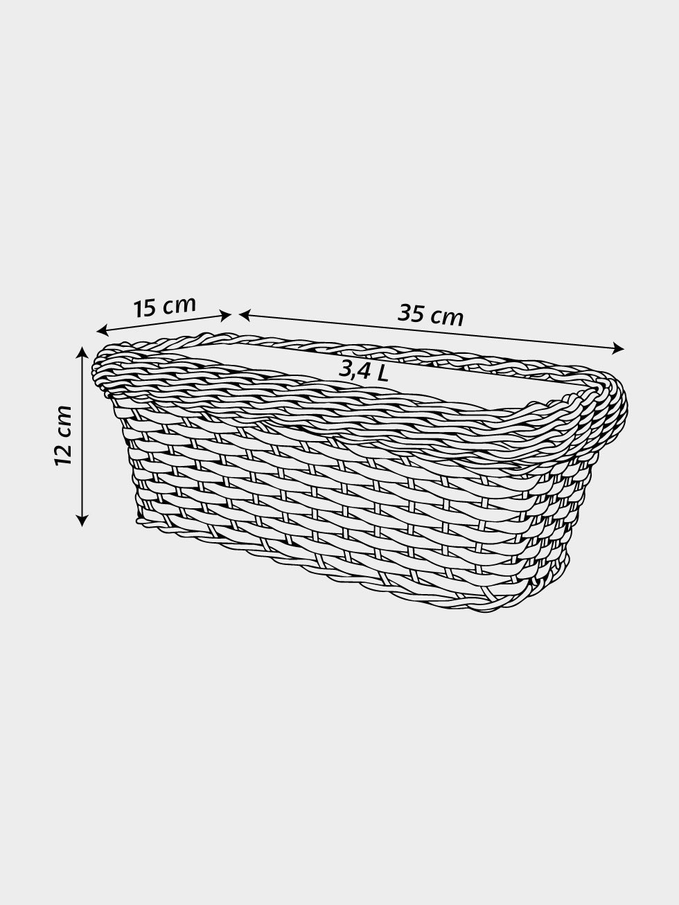 JARDINERA TEJIDA CALIMA 35CM WENGUE
