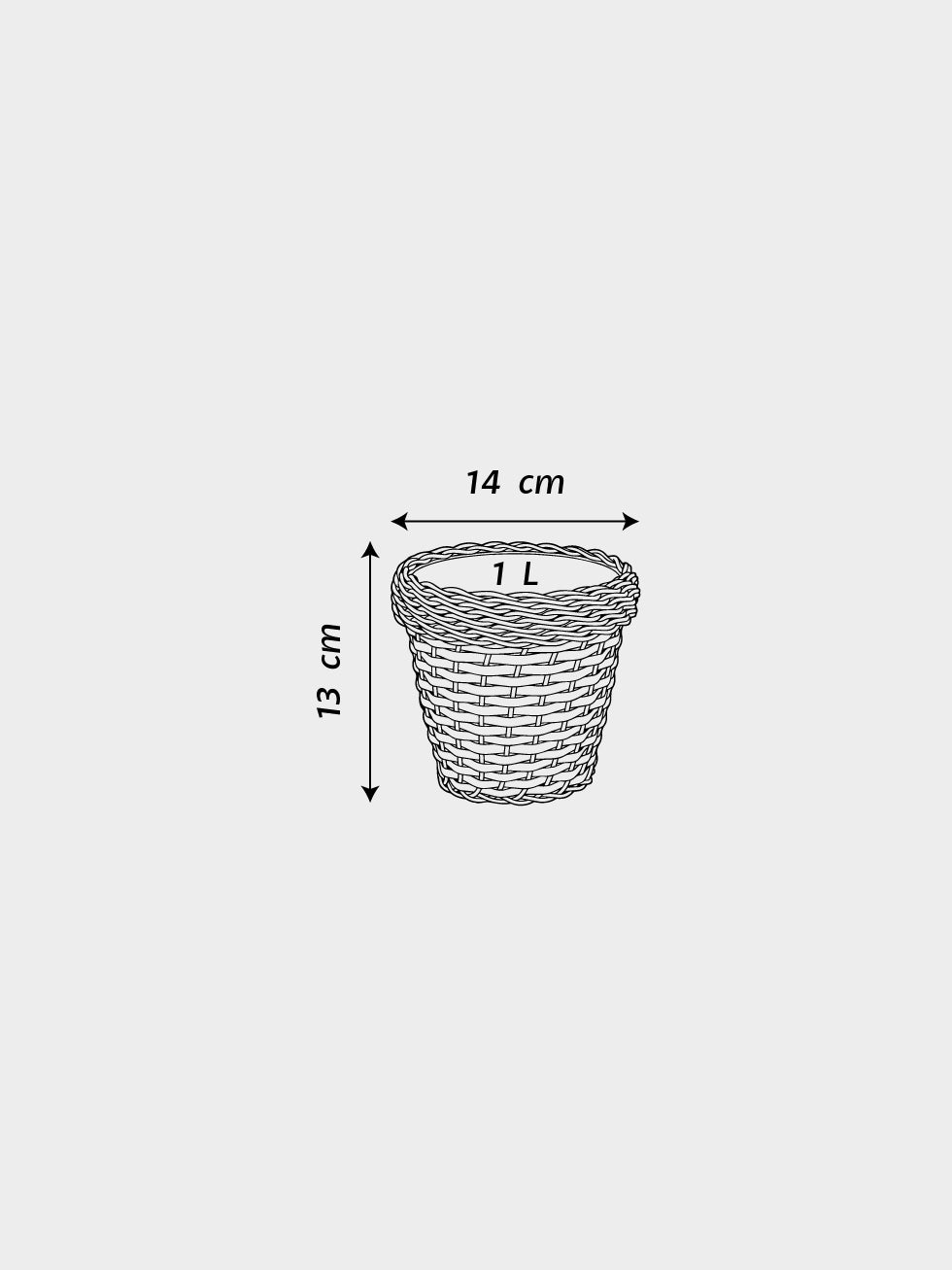 MACETA TEJIDA DAGUA 14CM CAFE