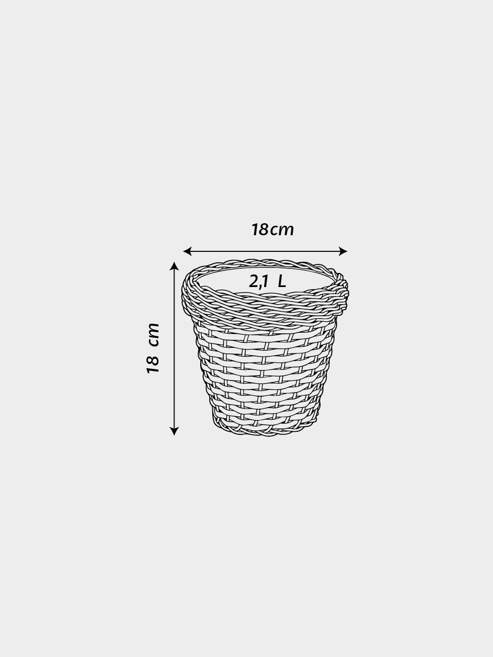 MACETA TEJIDA DAGUA 18CM CAFE