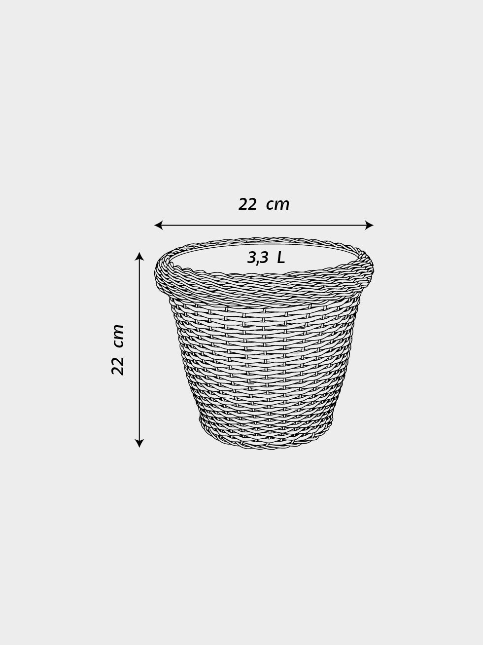MACETA TEJIDA DAGUA 22CM BLANCO