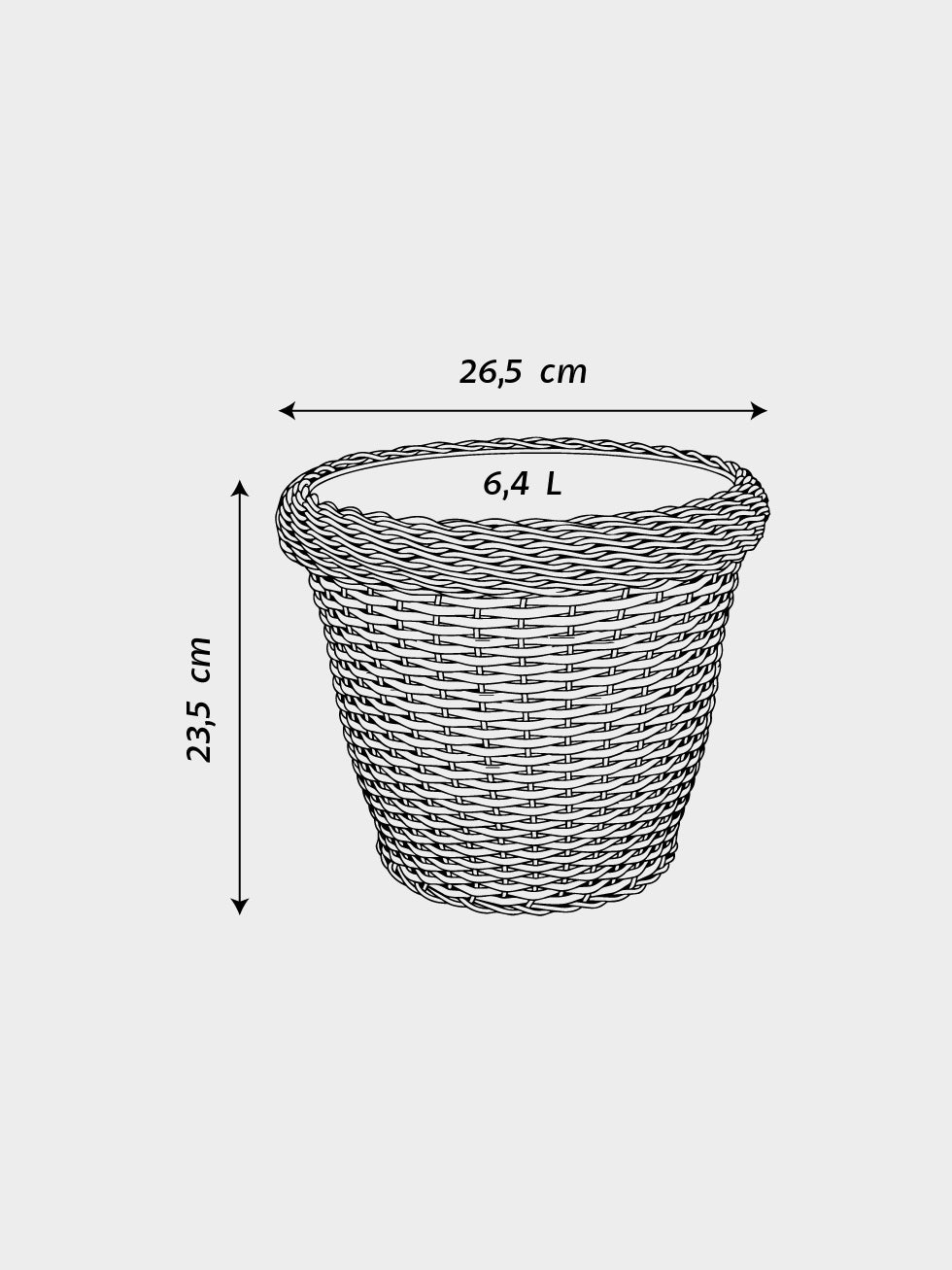 MACETA TEJIDA DAGUA 26CM CAFE