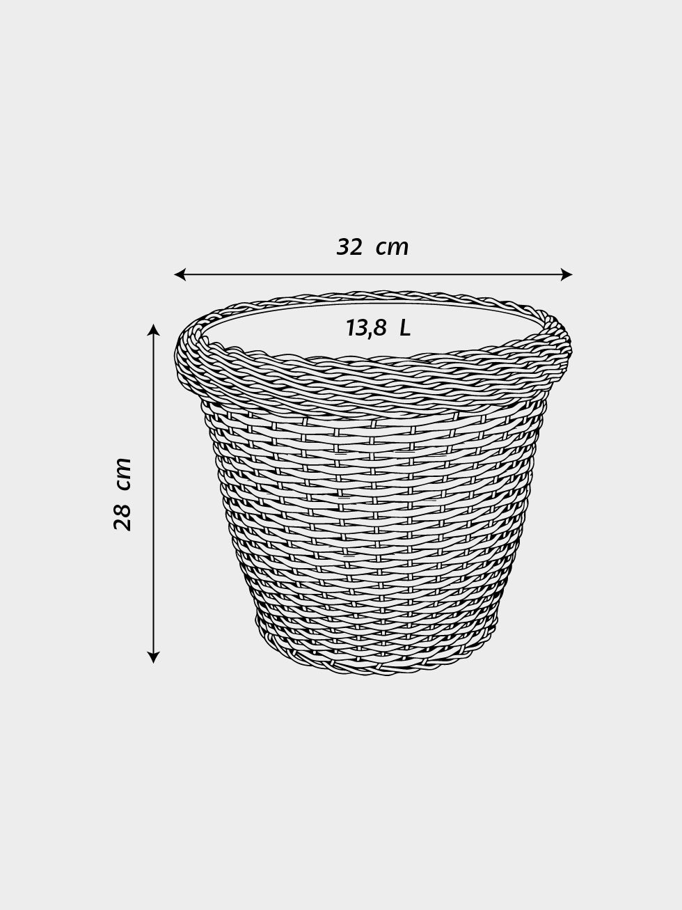 MACETA TEJIDA DAGUA 32CM CAFE