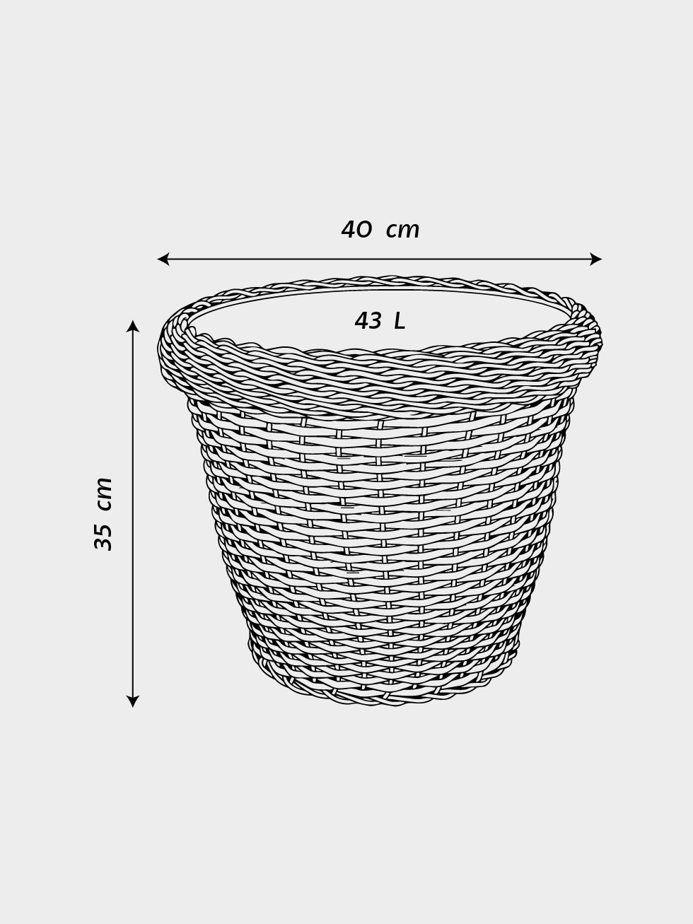 MACETA TEJIDA DAGUA 40CM WENGUE