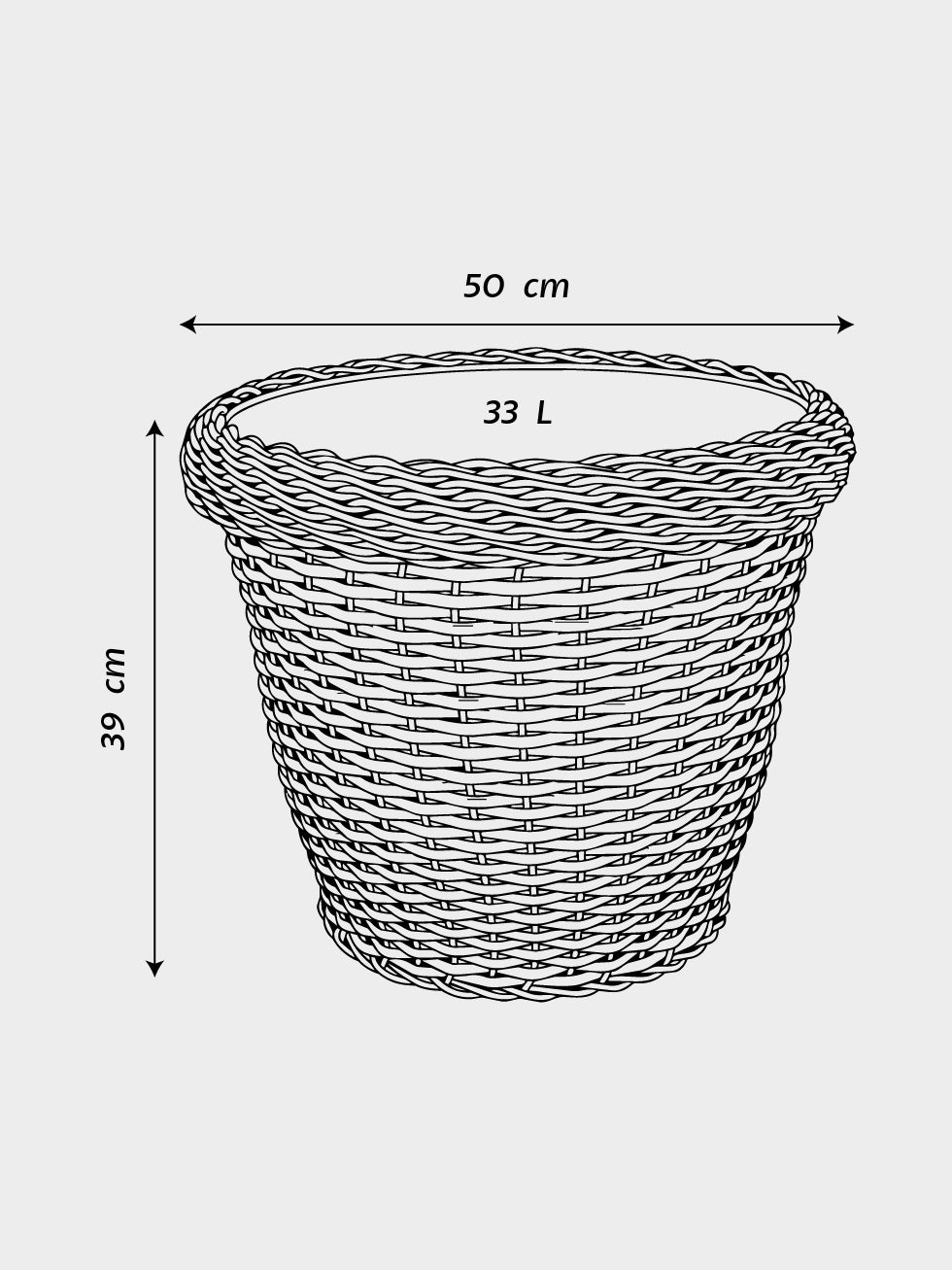 MACETA TEJIDA DAGUA 50CM CAFÉ