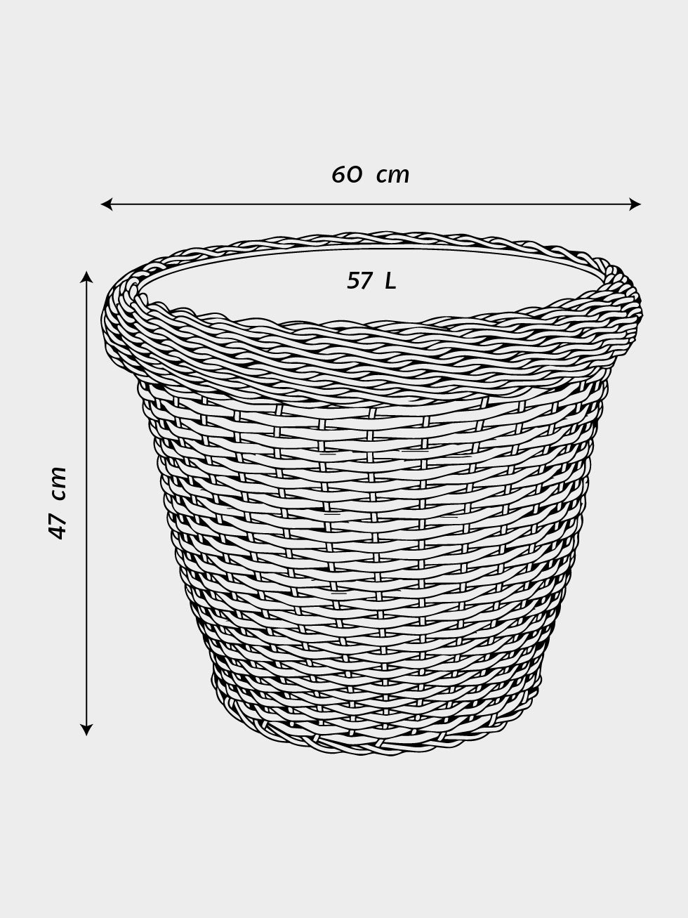 MACETA TEJIDA DAGUA 60CM CAFE